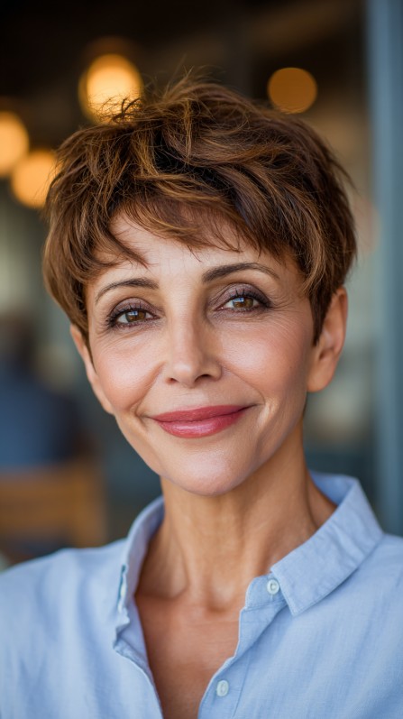 Chic Textured Short Crop with Effortless Volume