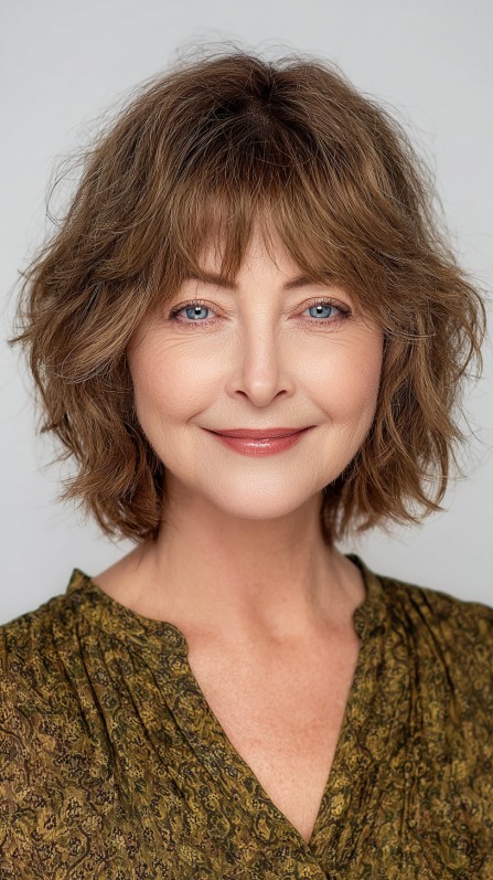 Chic Textured Shoulder-Length Cut with Soft Waves