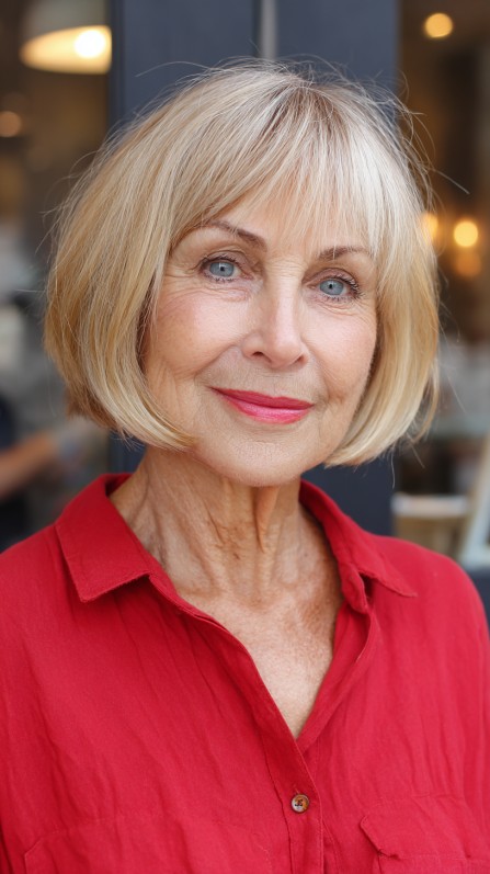 Classic Blunt Bob with Face-Framing Bangs