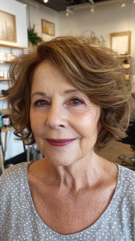 Classic Curly Bob with Gentle Volume