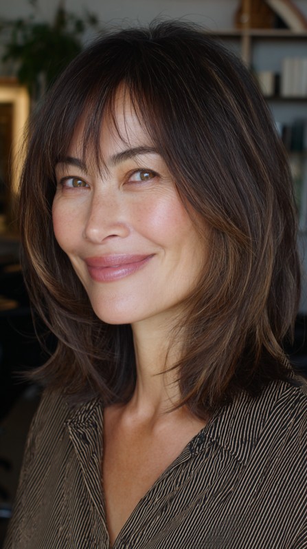 Modern Soft Layered Bob with Face-Framing Bangs