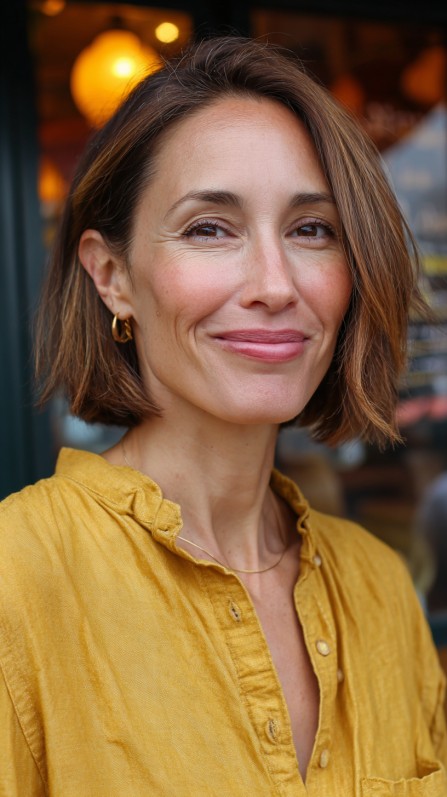 Modern Textured Bob with Gentle Waves