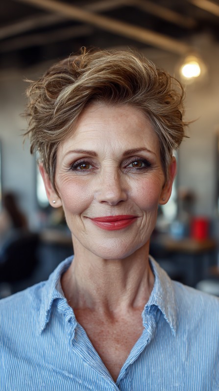 Modern Textured Short Pixie with Soft Volume