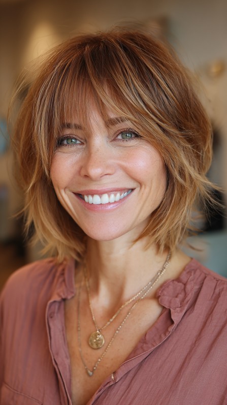 Playful Textured Bob with Soft Bangs