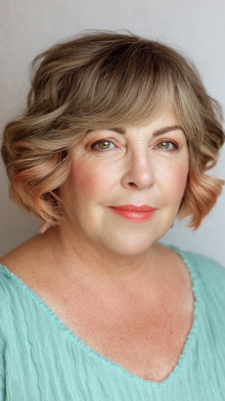 Soft Textured Bob with Warm Highlights