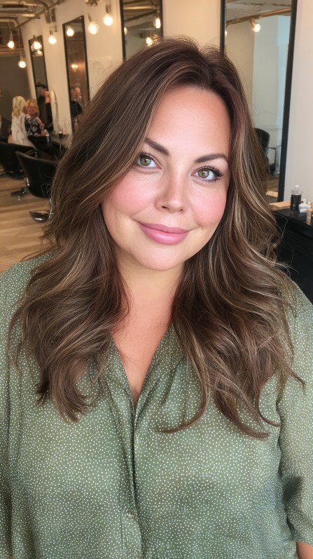 Softly Layered Long Cut with Subtle Highlights