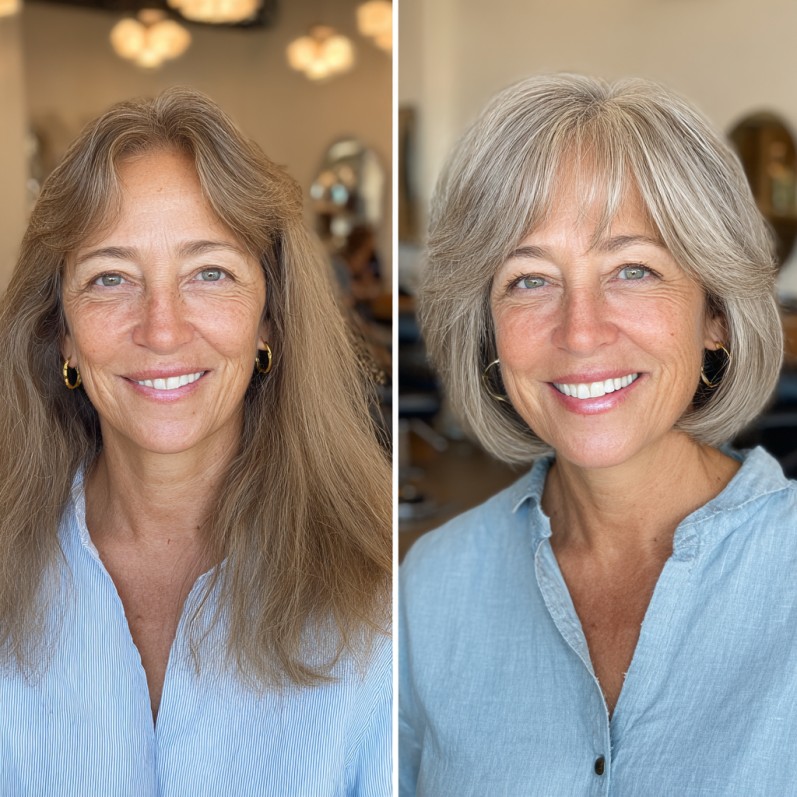 Softly Textured Short Bob with Face-Framing Layers