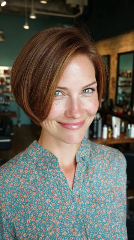 Stylish Angular Bob with Subtle Highlights