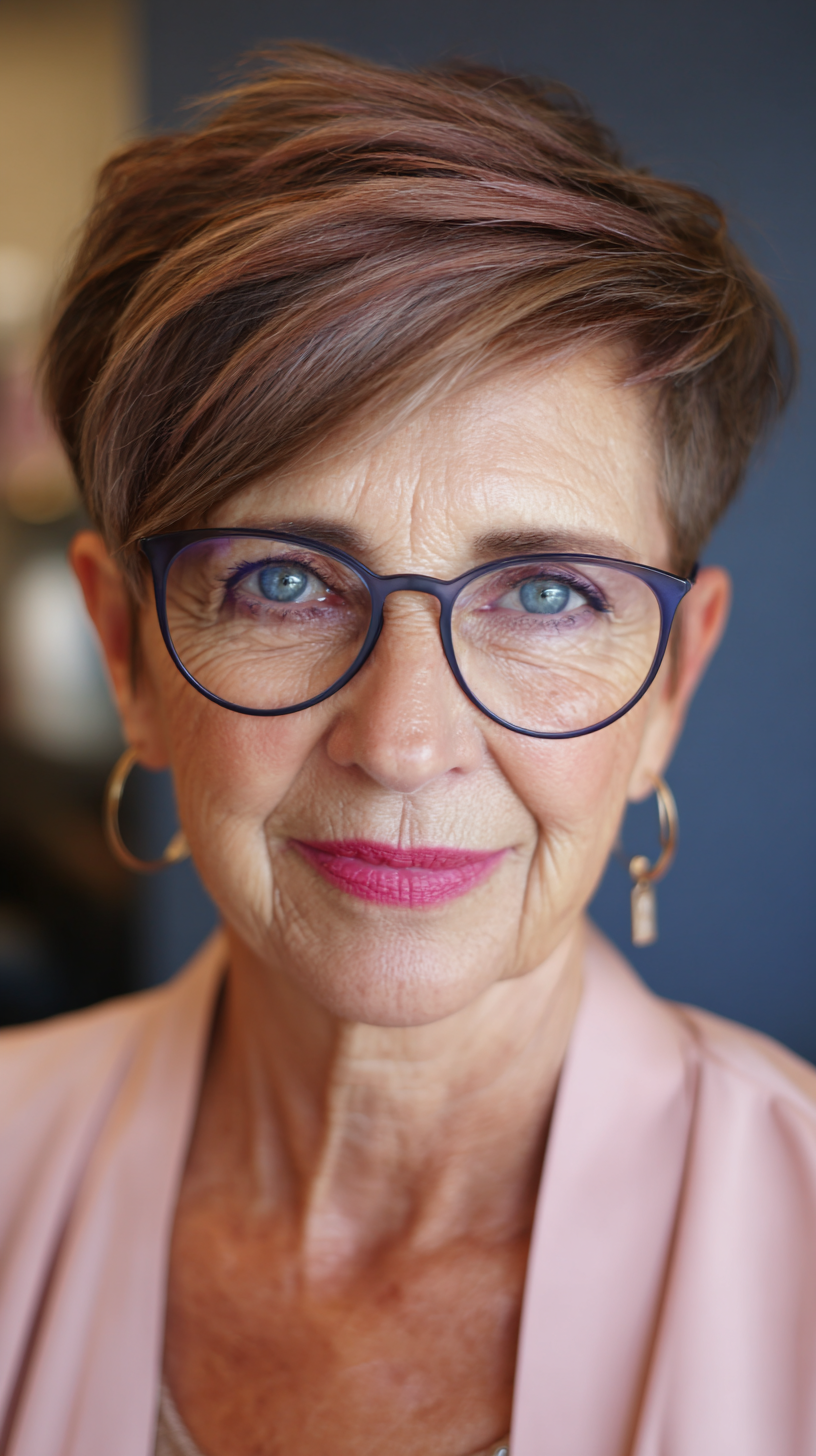 Stylish Asymmetrical Pixie with Subtle Highlights
