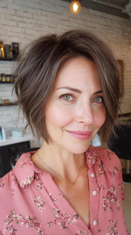 Stylish Jagged Bob with Lively Texture