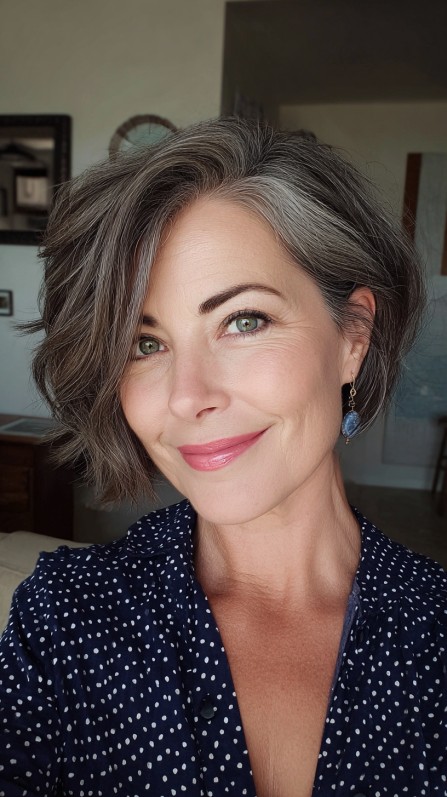 Stylish Wavy Bob with Soft Feathered Layers