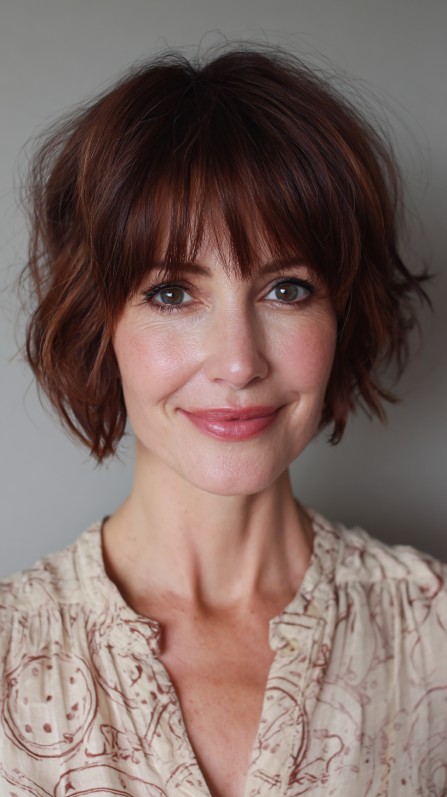 Textured Bob with Flattering Side Bangs