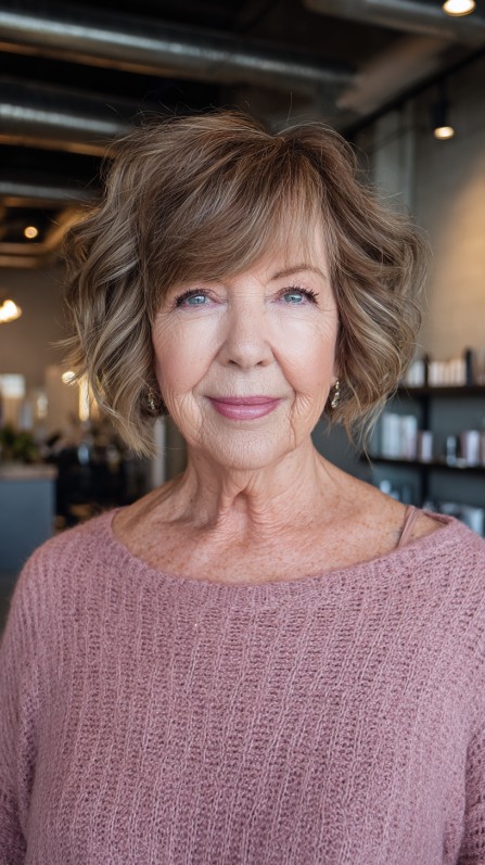Textured Curly Bob with Soft Volume