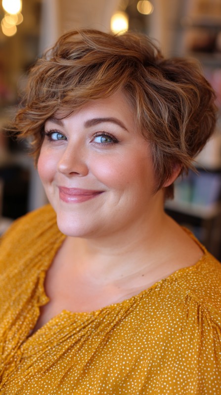 Textured Curly Crop with Soft Volume