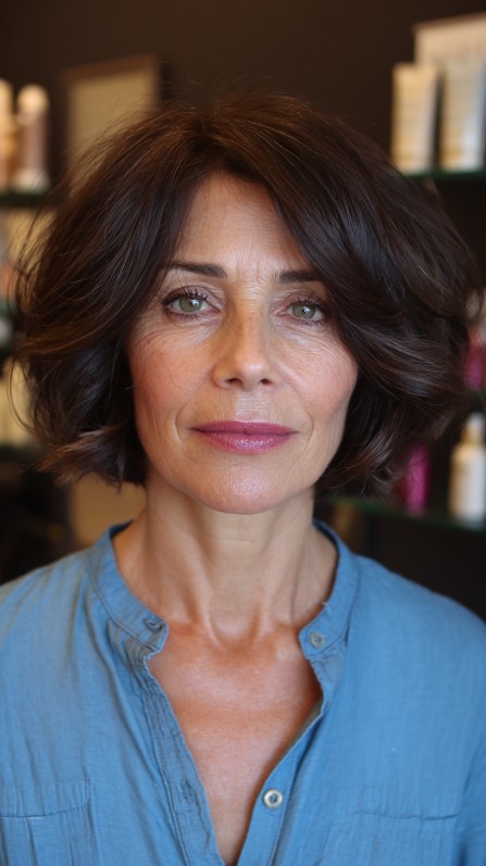 Textured Short Bob with Playful Volume