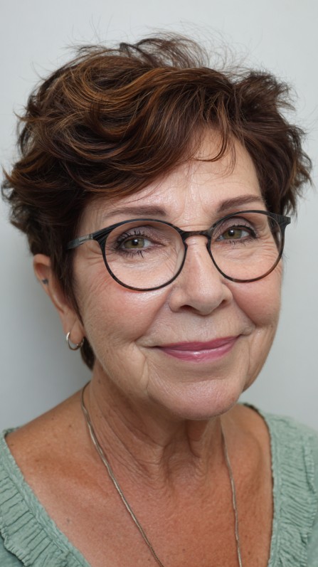 Textured Short Crop with Soft Curls