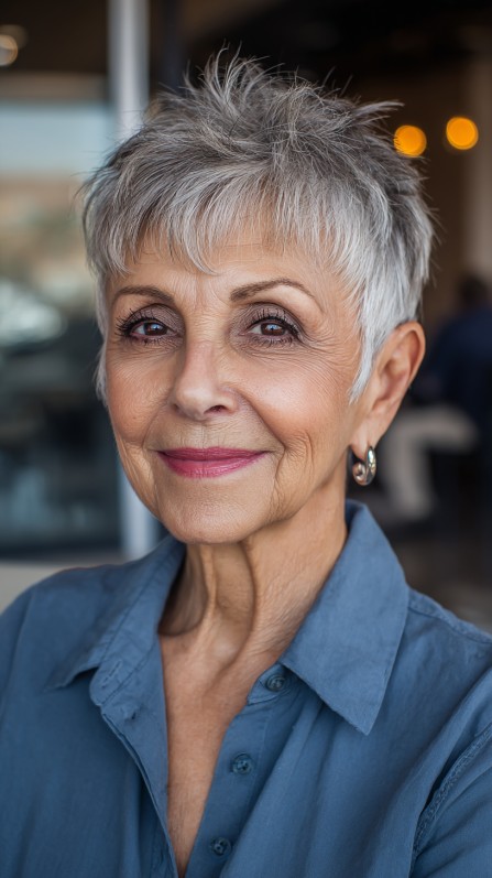 Textured Short Pixie Cut with Lifting Layers
