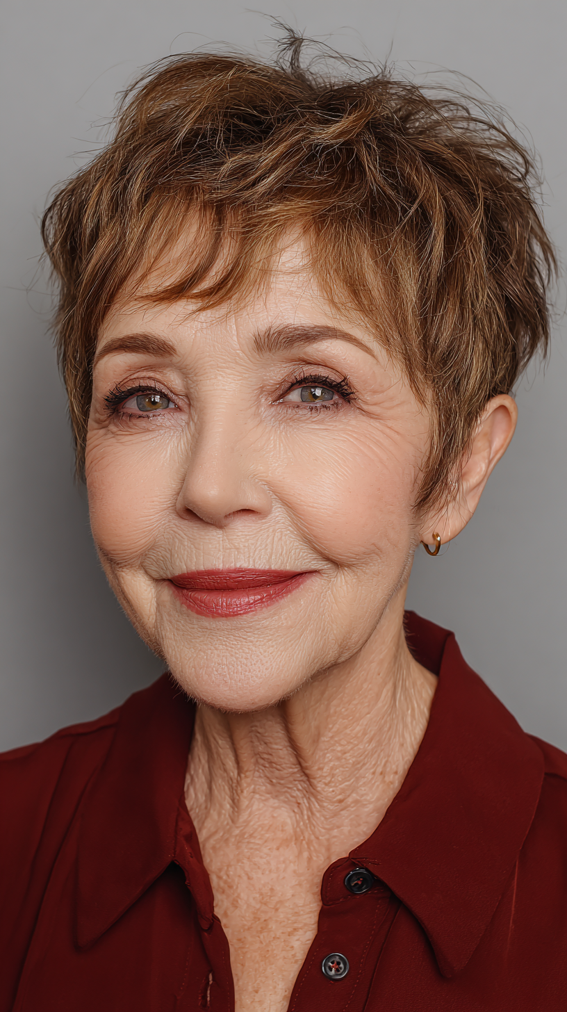 Textured Short Pixie with Playful Volume