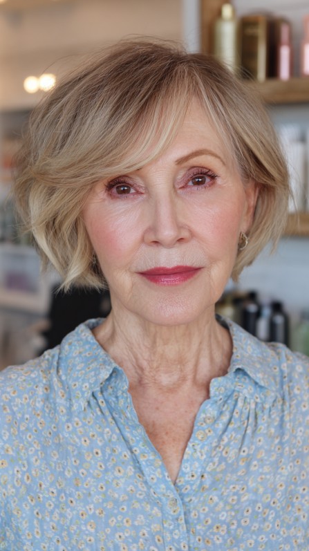 Textured Soft Blonde Bob with Light Layers