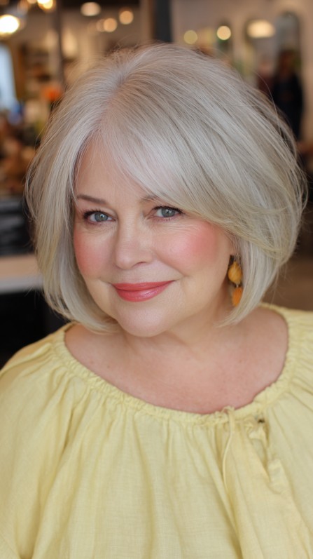 Chic Softly Layered Silver Stacked Cut