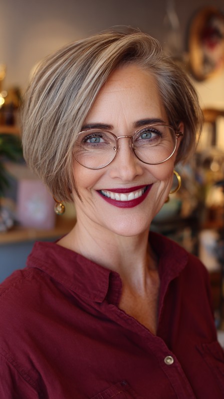 Chic Stacked Bob with Subtle Layers and Soft Highlights