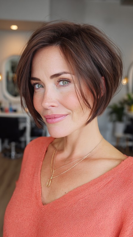 Chic Textured Stacked Bob with Subtle Movement