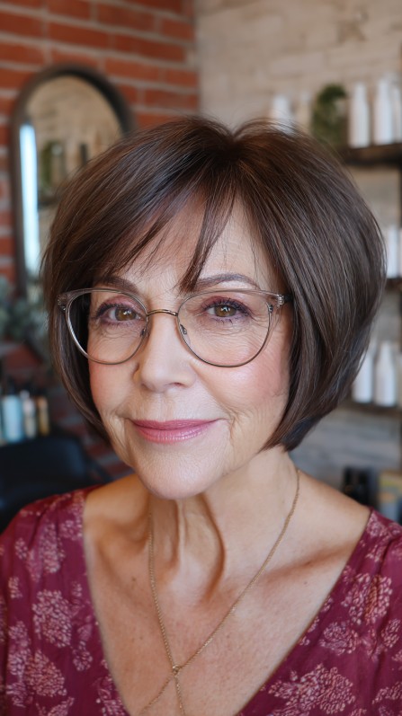 Elegant Textured Stacked Bob with Subtle Layers