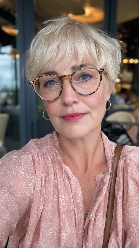 Chic Textured Blonde Pixie Cut with Subtle Volume