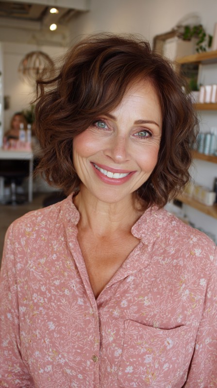 chic textured bob with soft waves