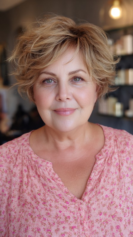 Textured Blonde Pixie Cut with Soft Volume