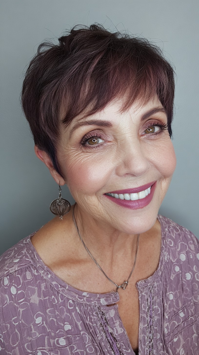 Charming Short Pixie Cut with Subtle Highlights
