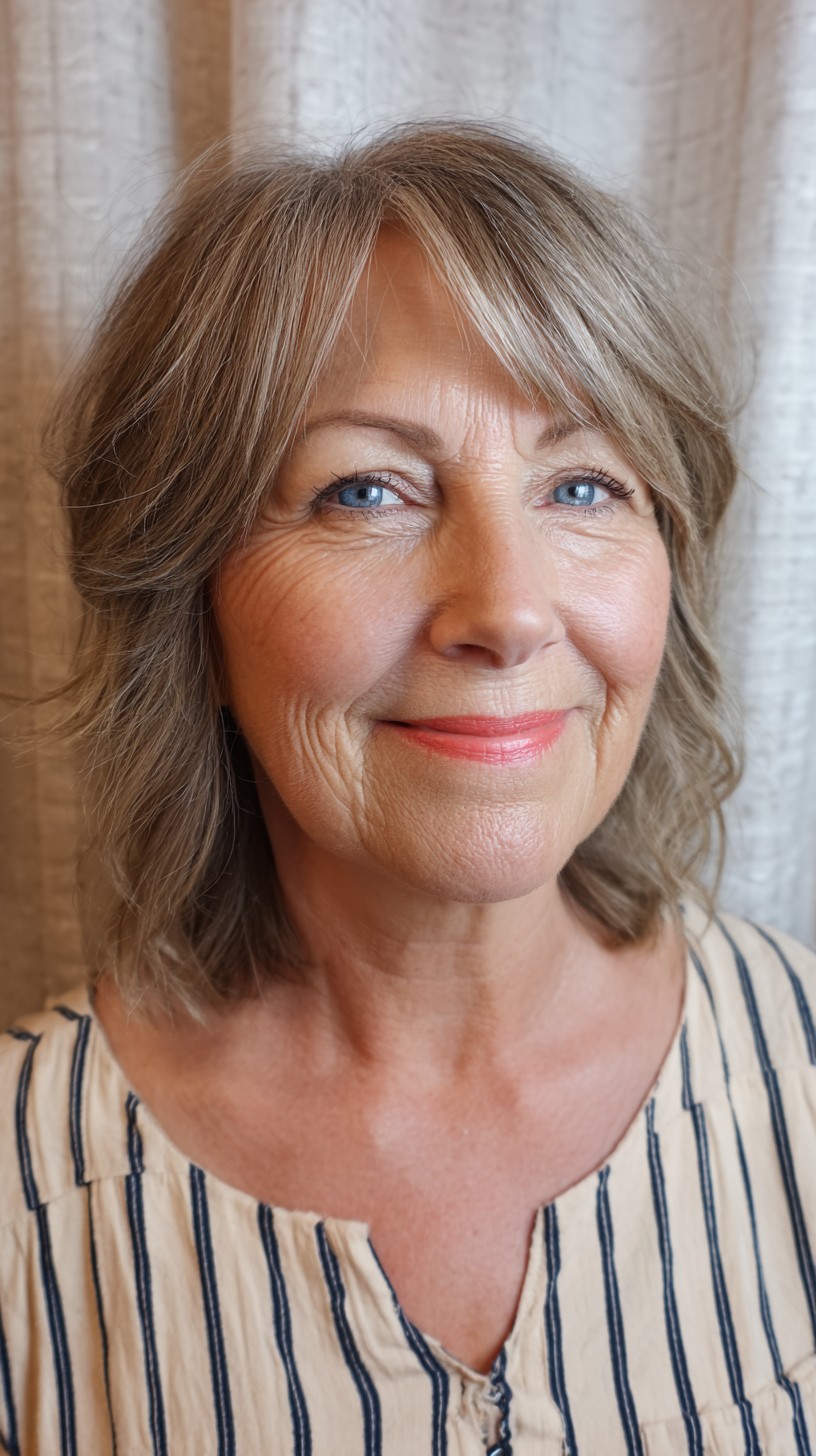 Charming Textured Lob with Soft Waves