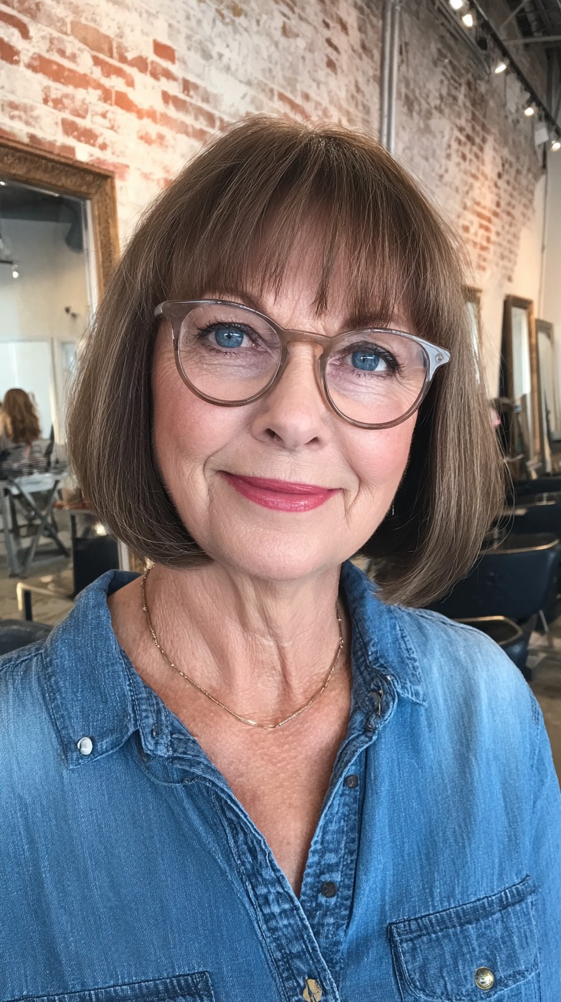 Classic Blunt Bob with Soft Bangs