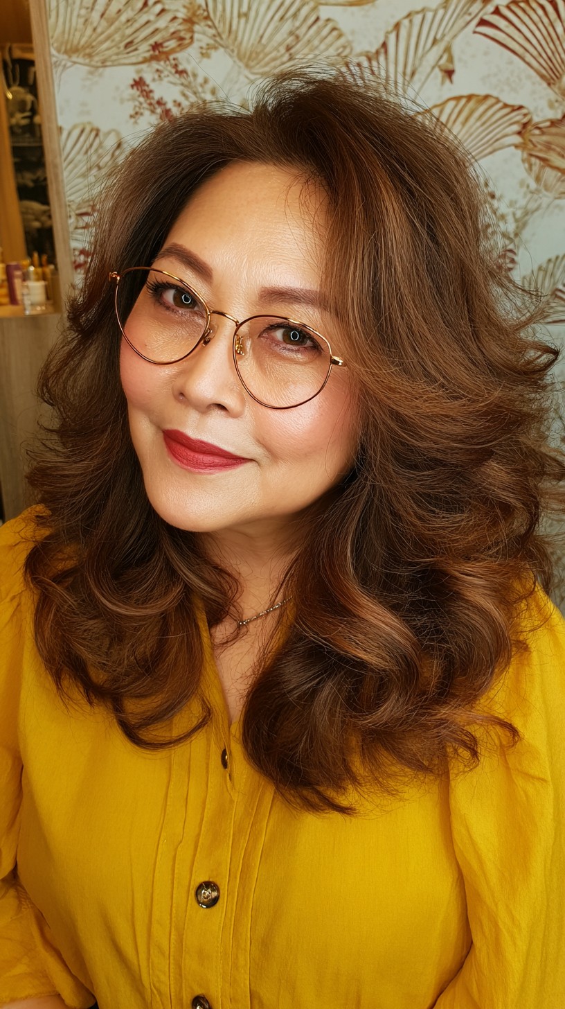 Luxurious Curly Balayage with Rich Chocolate Undertones