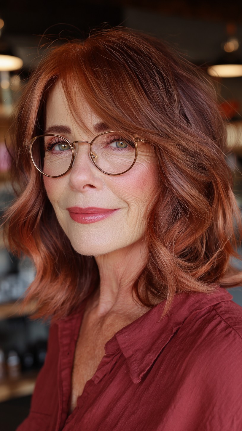 Radiant Copper Waves with Soft Layers