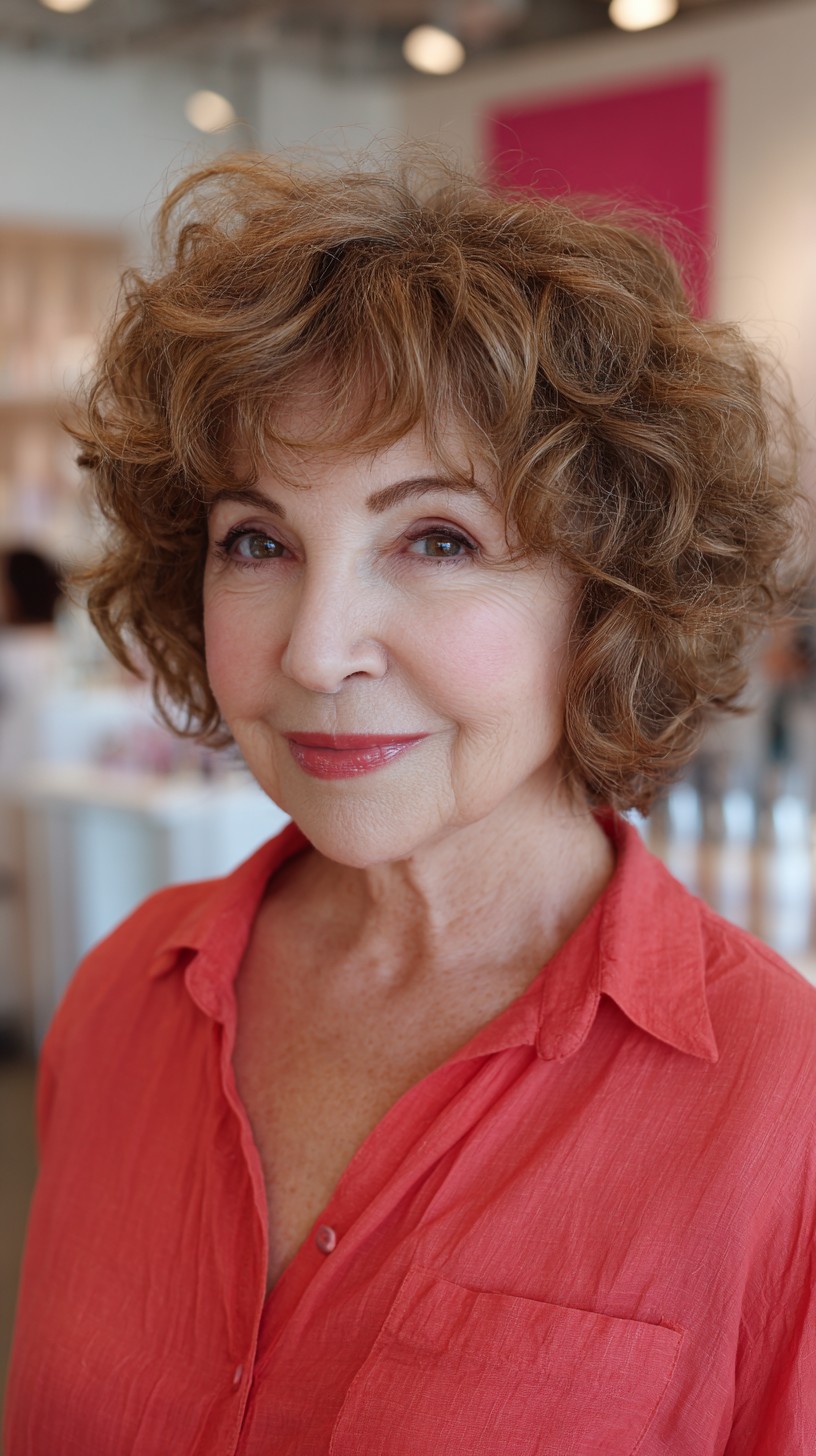 Soft Curly Bob with Gentle Volume