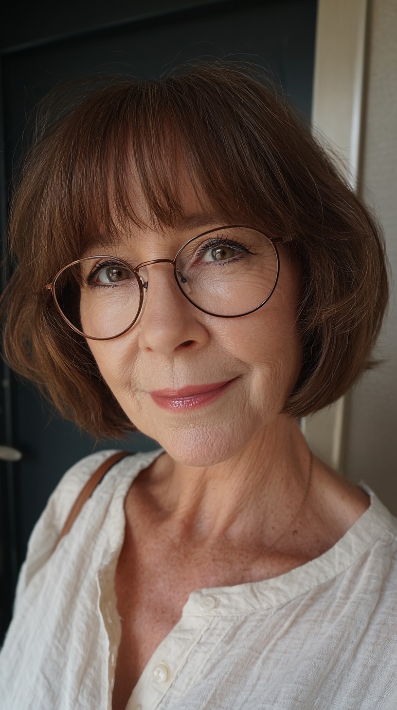 Stylish Textured Bob with Soft Bangs