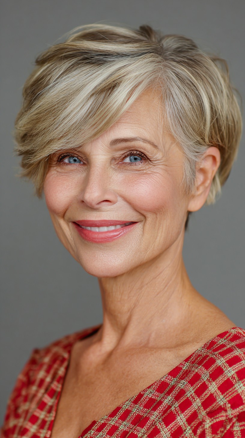 Textured Short Crop with Softly Curled Layers