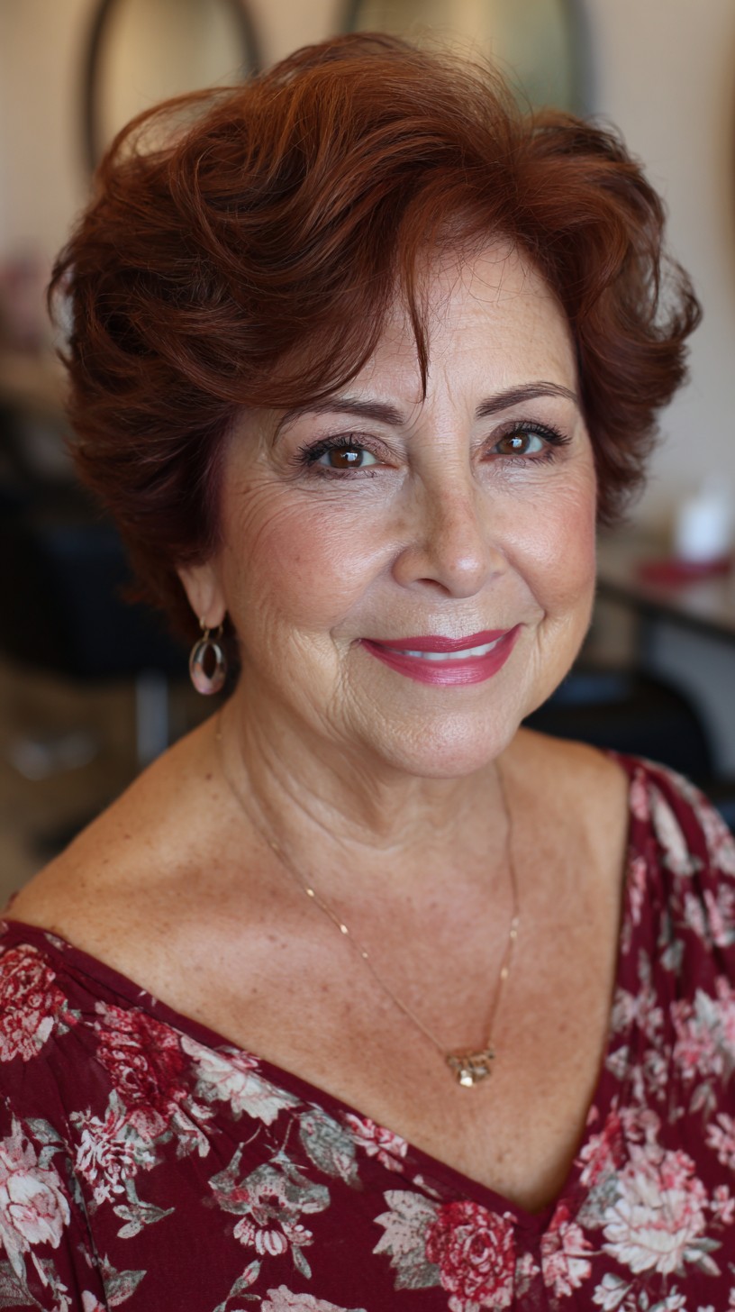 Textured Short Red Curls with Volume