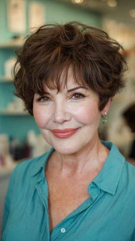 Charming Textured Pixie Bob with Soft Curls