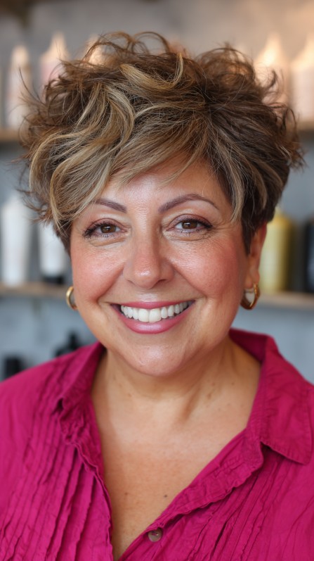 Charming Tousled Pixie Bob with Lively Texture