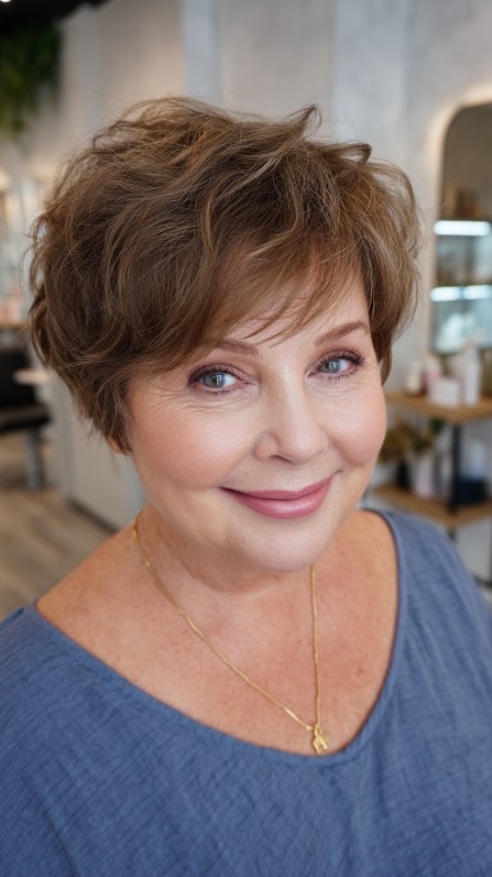 Chic Layered Tousled Pixie Bob with Fluffy Texture