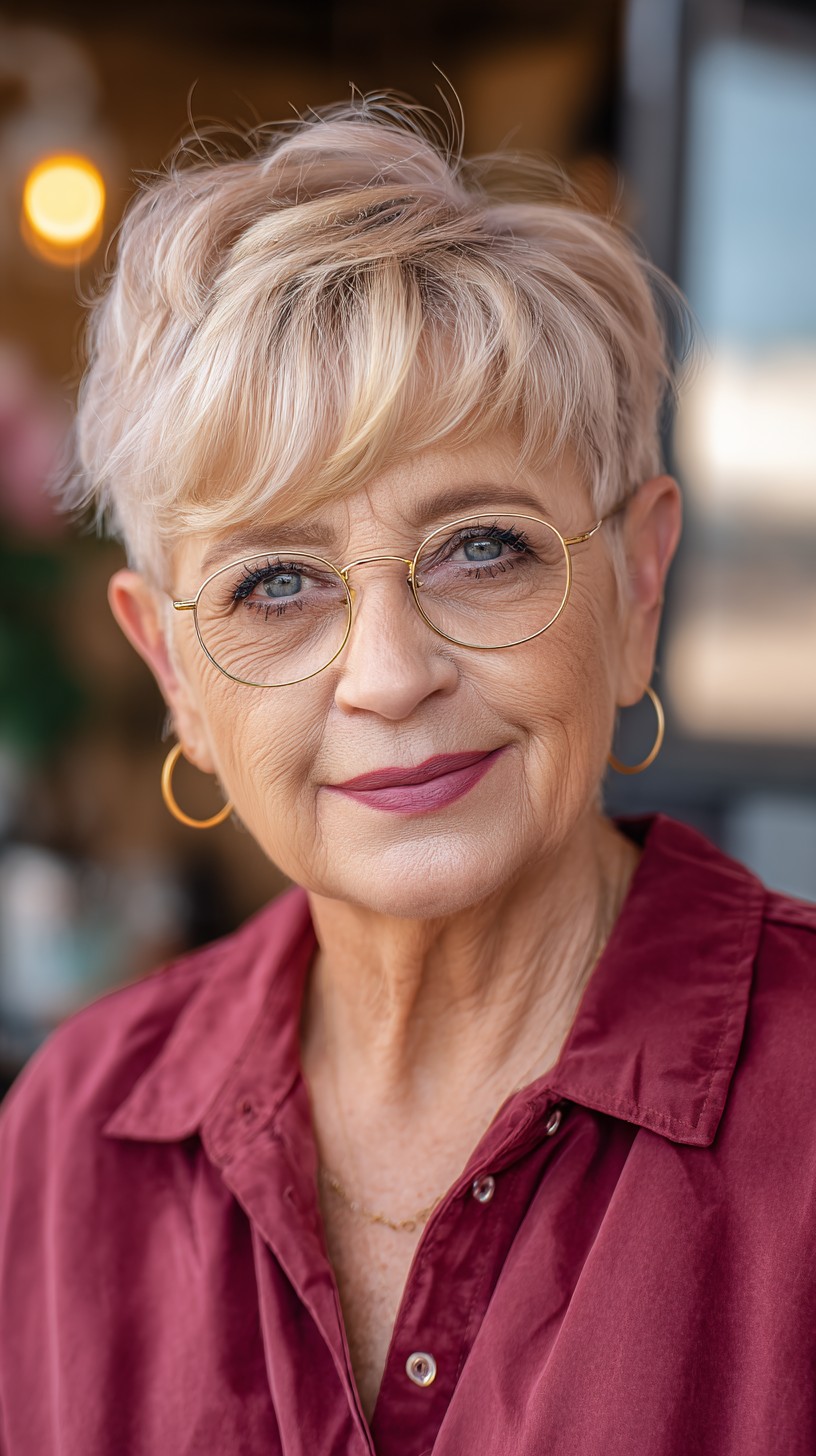 Chic Textured Rose Gold Pixie with Soft Volume