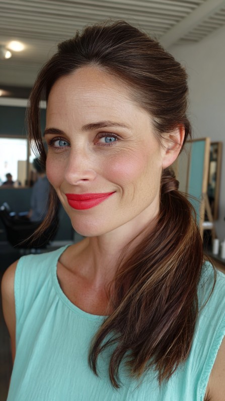 Effortless Sleek Low Ponytail with Soft Volume