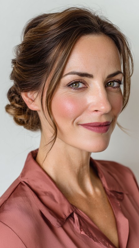 Effortlessly Chic Loose Updo with Soft Tendrils