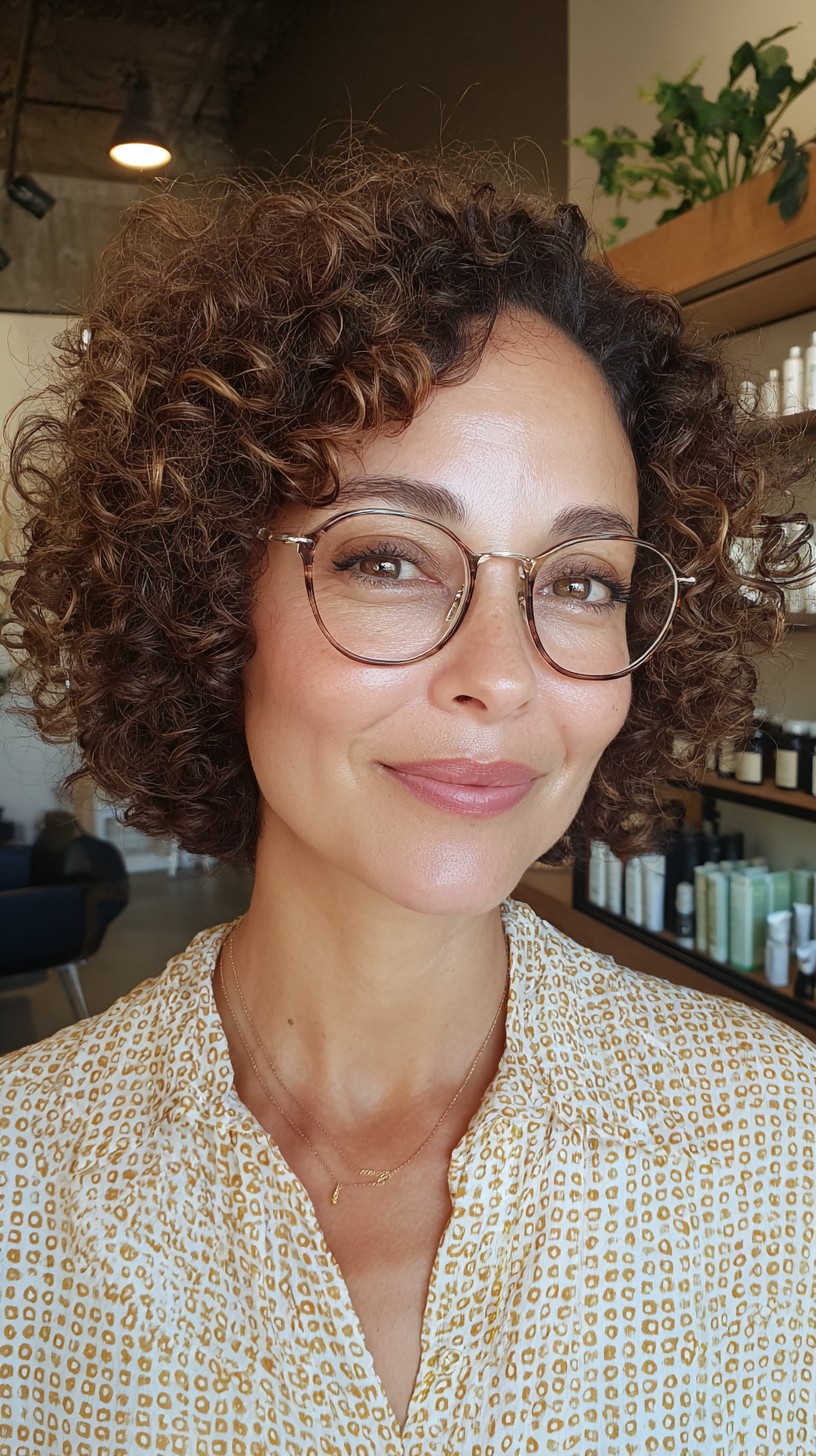 Playful Curly Bob with Defined Ringlets