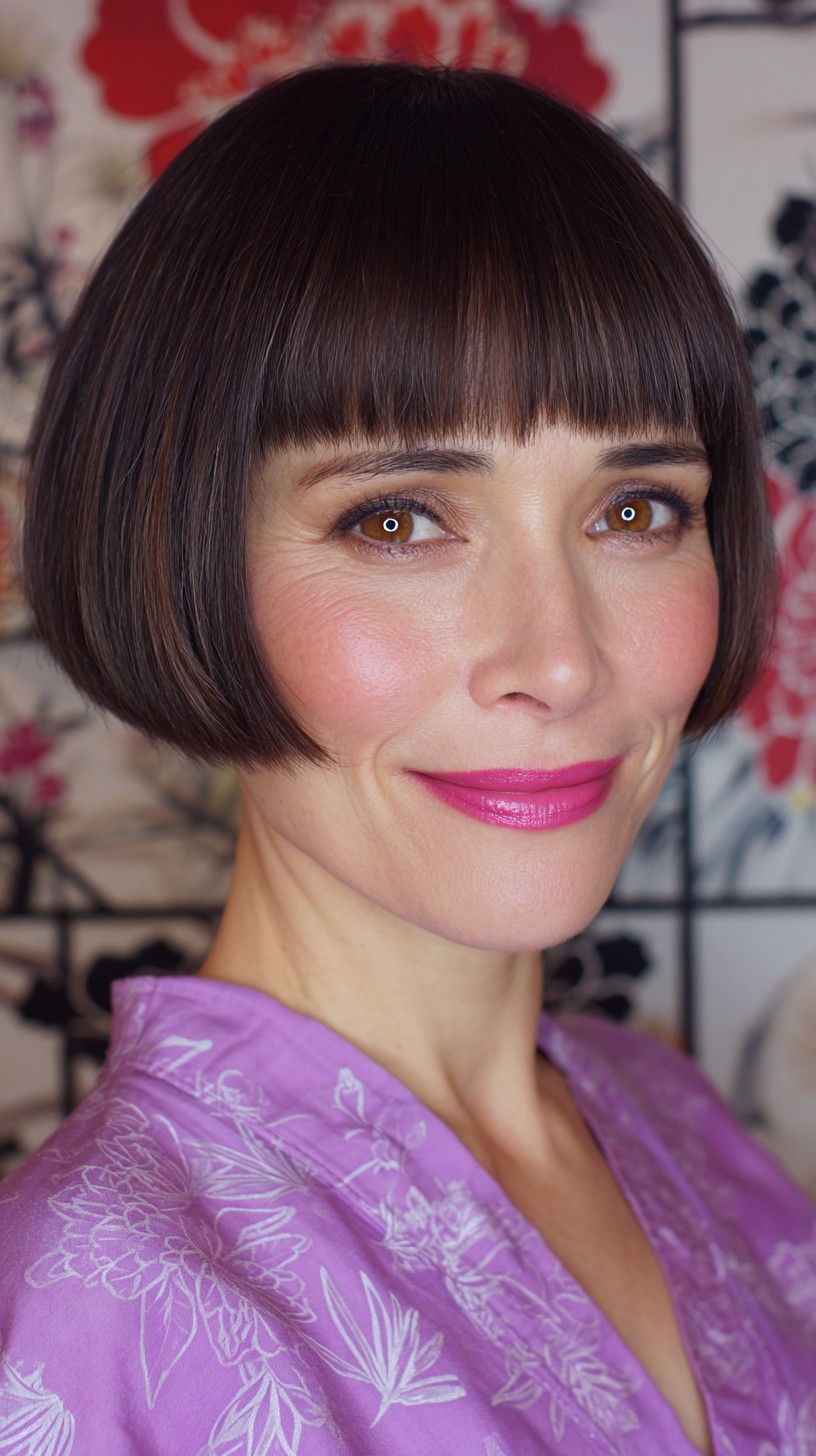 Sleek Classic Bob with Bold Fringe
