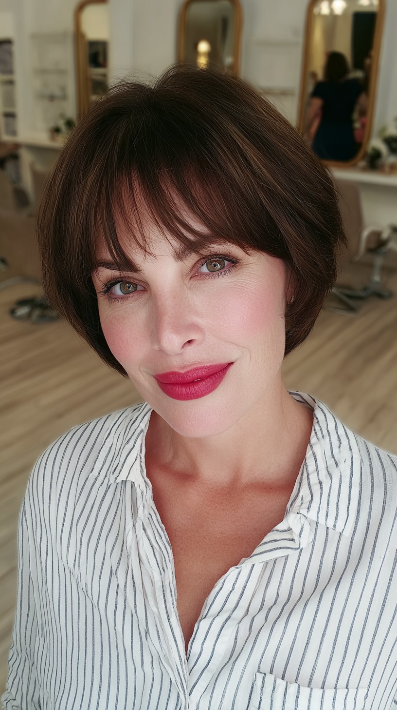 Sleek Textured Bob with Face-Framing Bangs