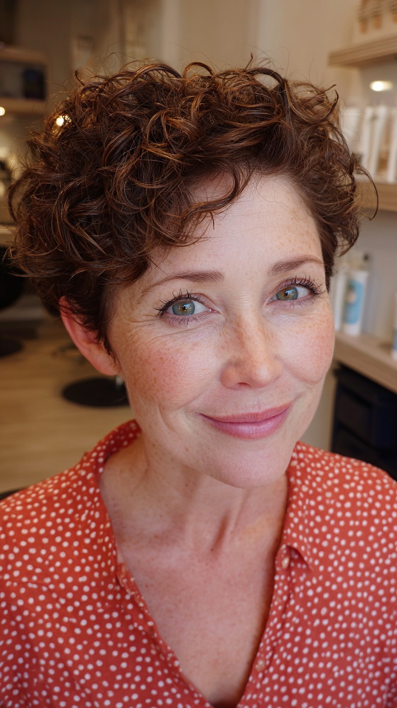 Stylish Curly Crop with Defined Texture