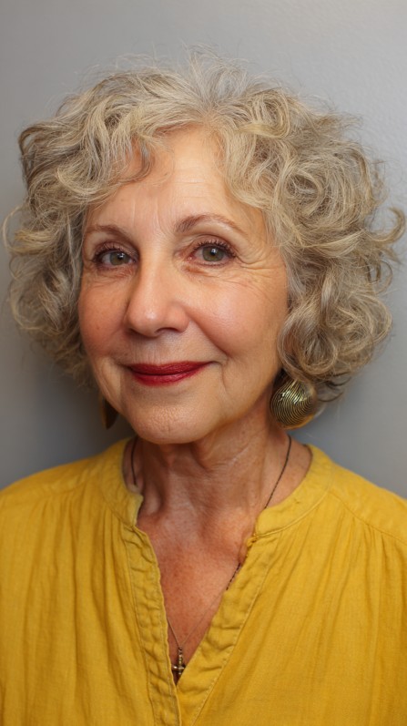 Textured Curly Bob with Soft Layers
